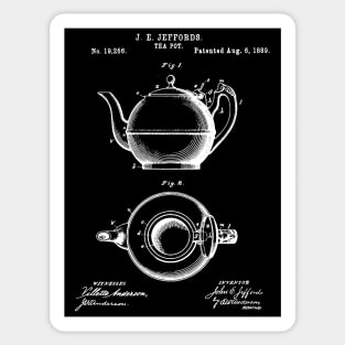 Tea pot patent 1889, vintage tea pot patent Sticker